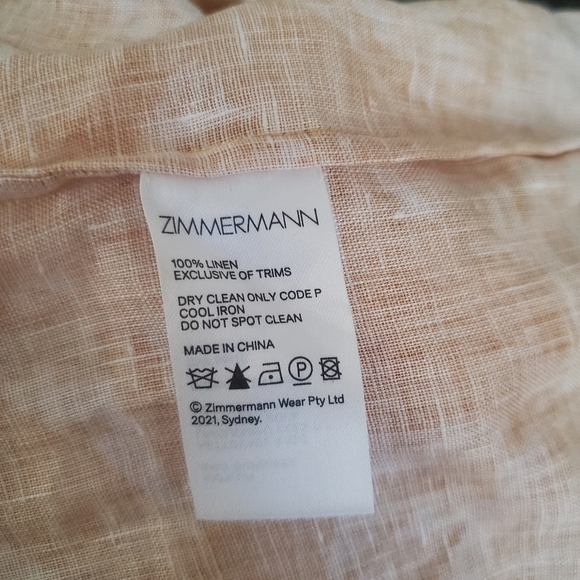 Zimmerman Mae Tie Tiered All Over Floral Print Maxi Dress, Size 2 100% Linen - Picture 9 of 12